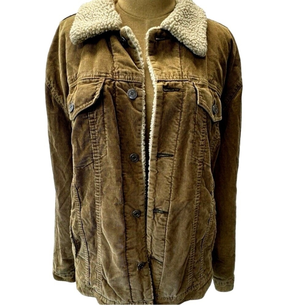 VINTAGE "GAP" Y2K ,Corduroy Jacket, XL ,Tan ,Grunge, 90'S, Western,Woodland‎